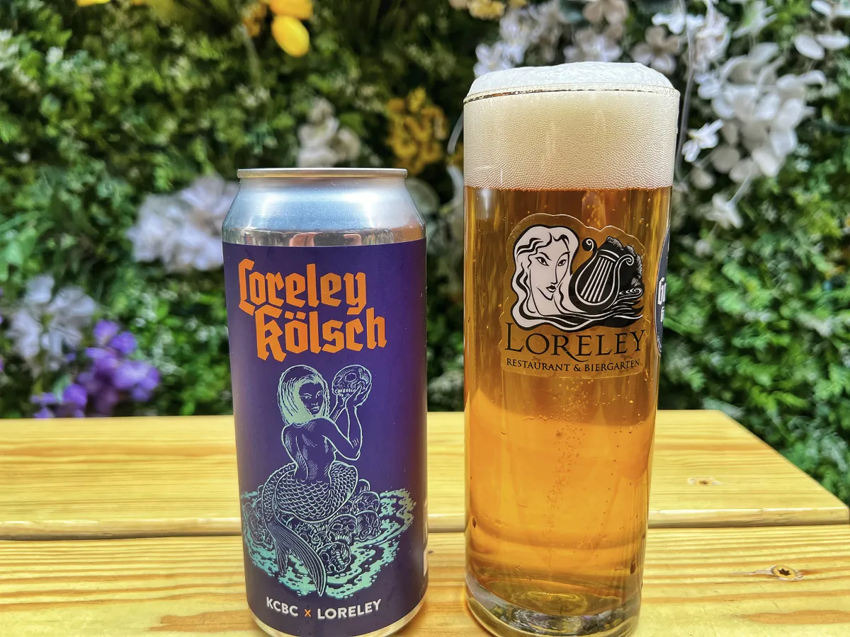 Loreley Kolsch collaboration with KCBC Brewery in Brooklyn with Loreley Beer Garden