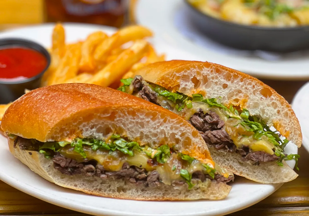 Incredible Steak Standwich at Manhattan's Loreley Beer Garden