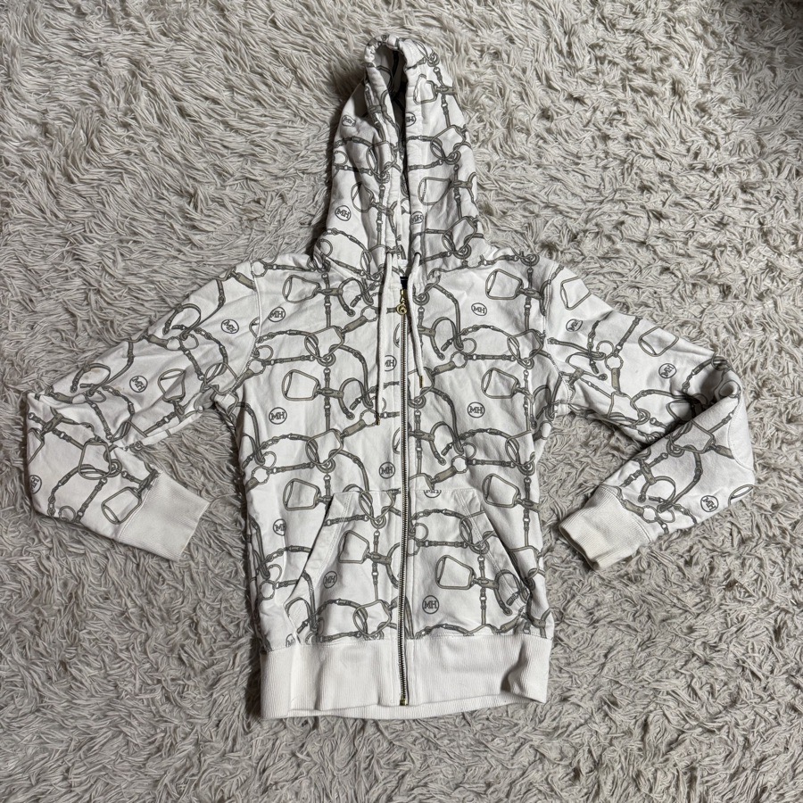 Women’s Medium White Mountain Horse Horseback Riding Equestrian Zip Up Jacket