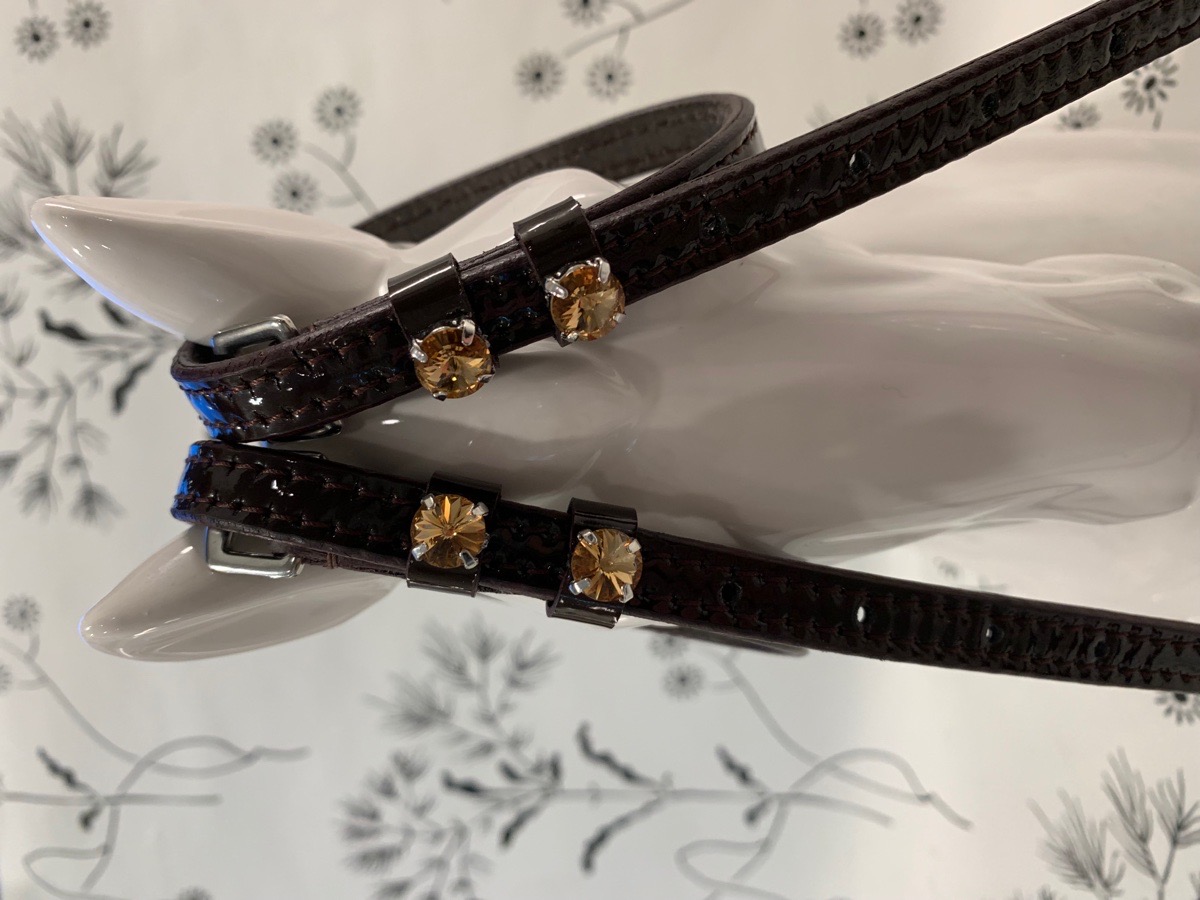 Patent leather spur straps 