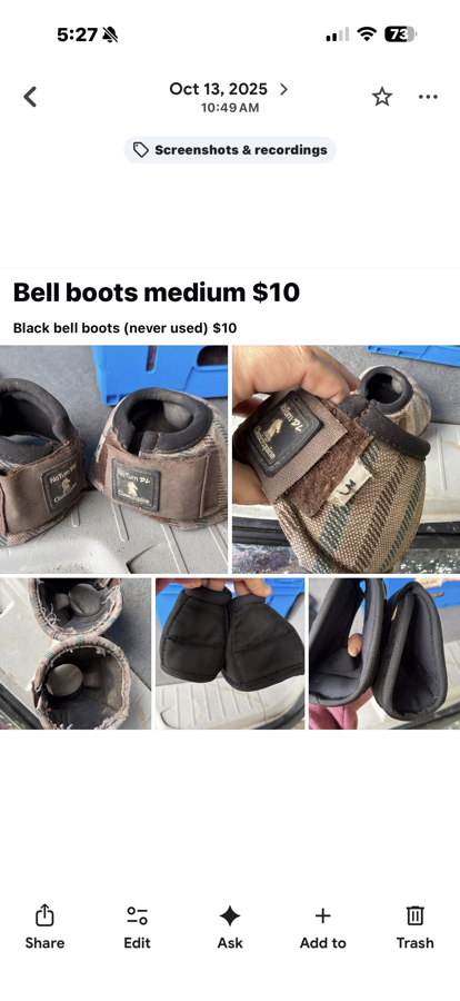 Fly boot and bell boots