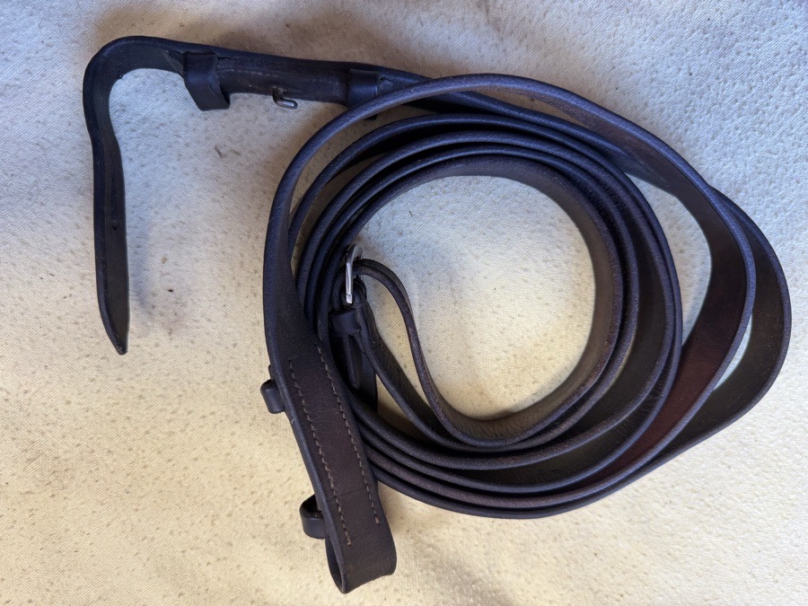 54” brown curb reins