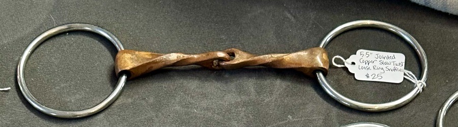 5.5” Jointed Copper Slow Twist Loose Ring Snaffle