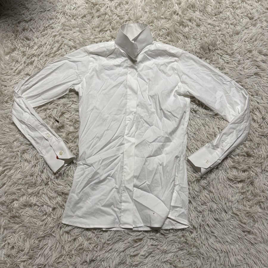 Women’s Size 30 White Habit Equestrian Long Sleeve Horseback Riding Show Shirt