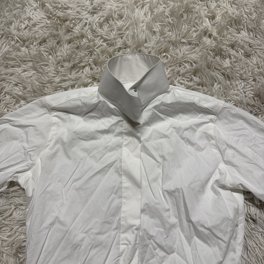 Women’s Size 30 White Habit Equestrian Long Sleeve Horseback Riding Show Shirt