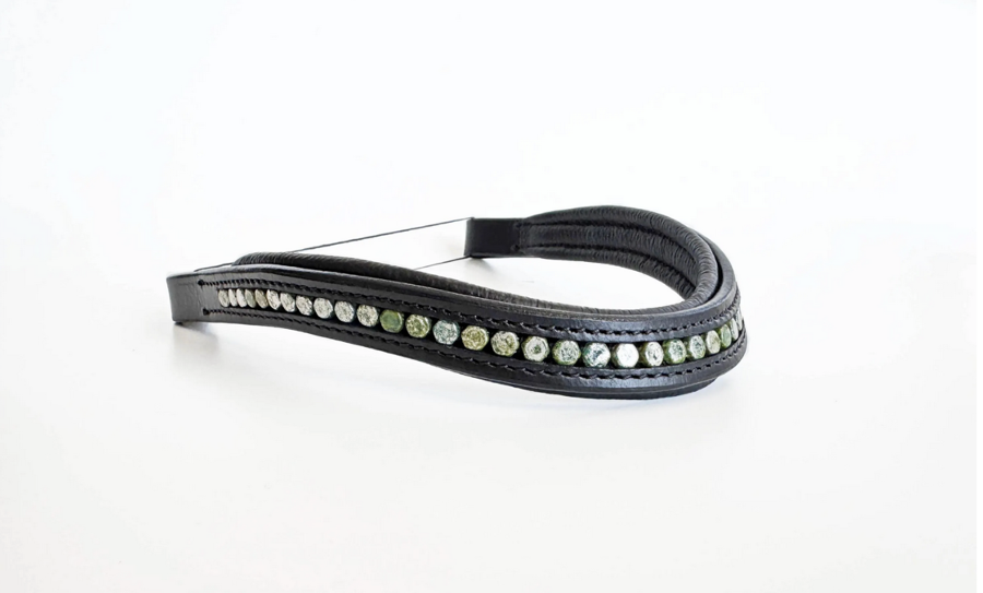 Silver Frosted Green Browband 