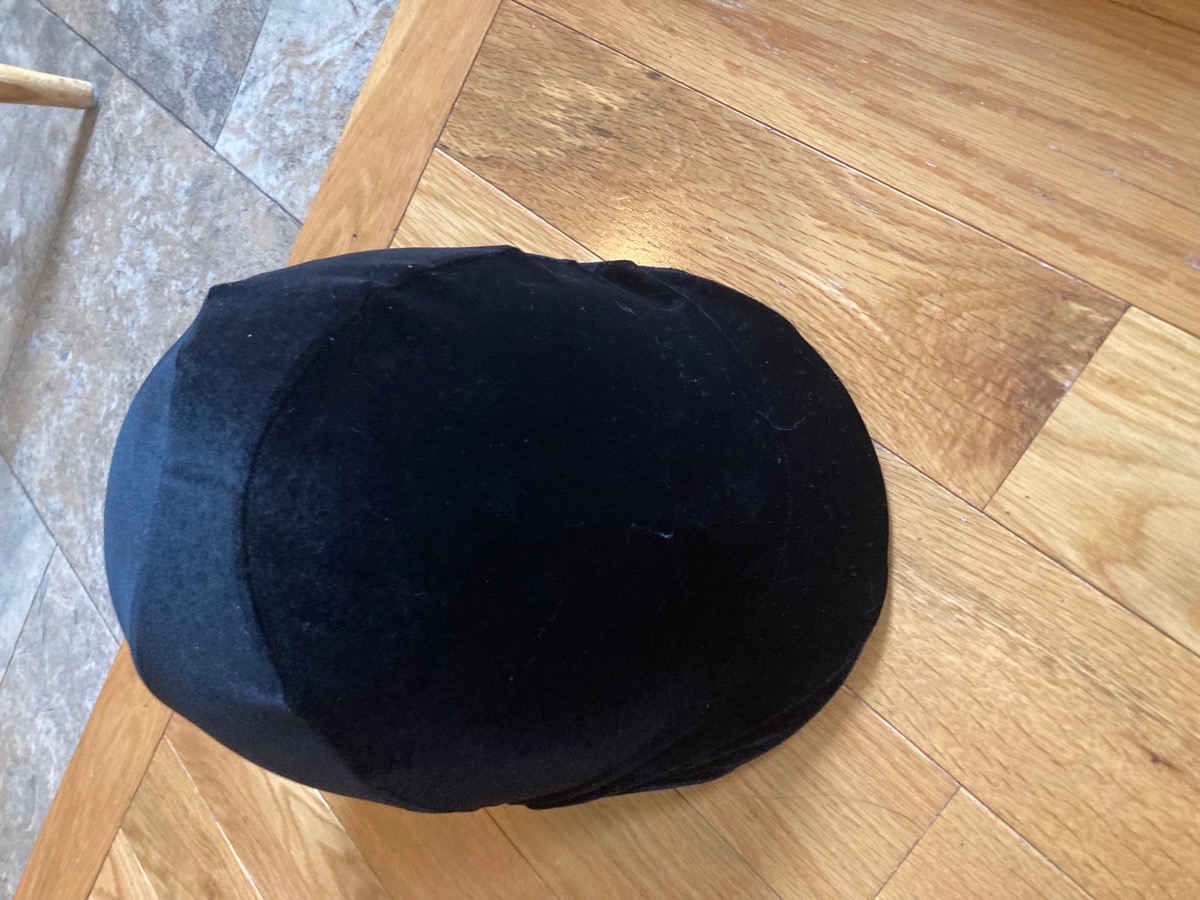 Children’s riding hat cover black velvet