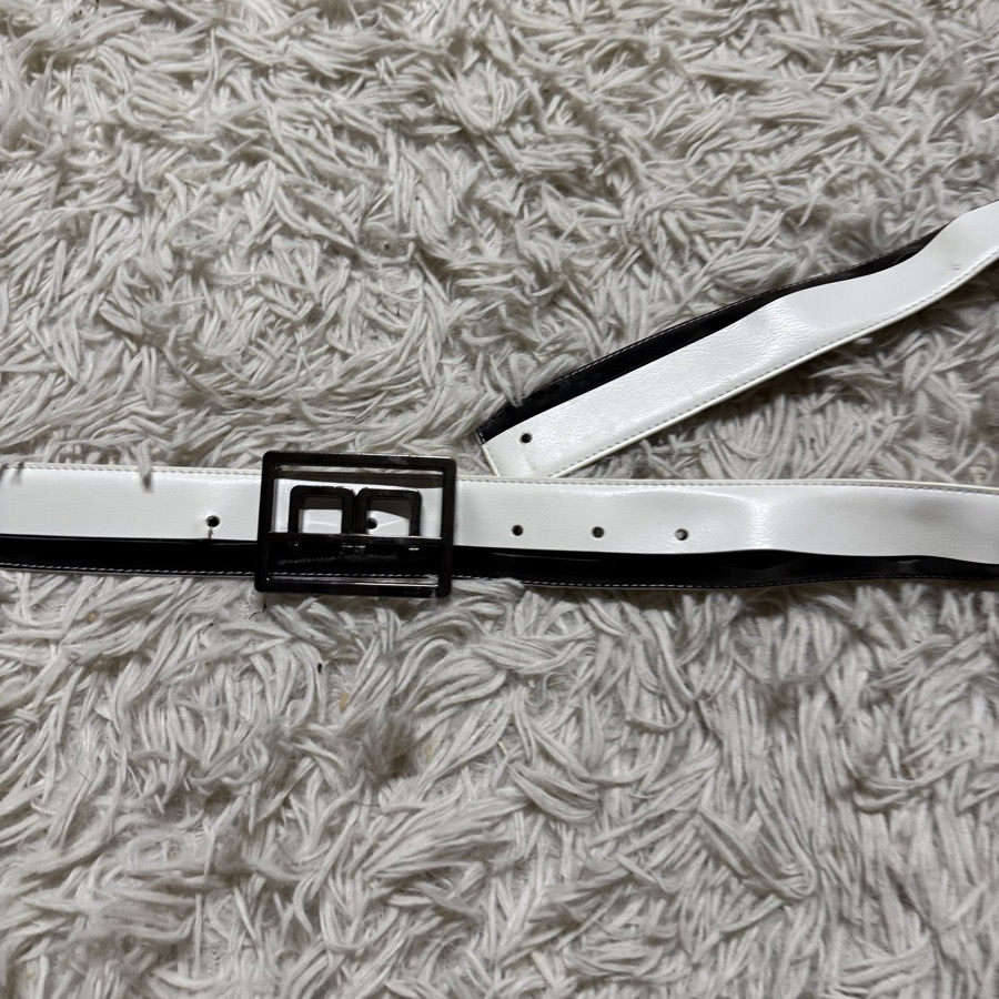 Women’s 99cm White/Black Alessandro Albanese Horseback Riding Belt. 