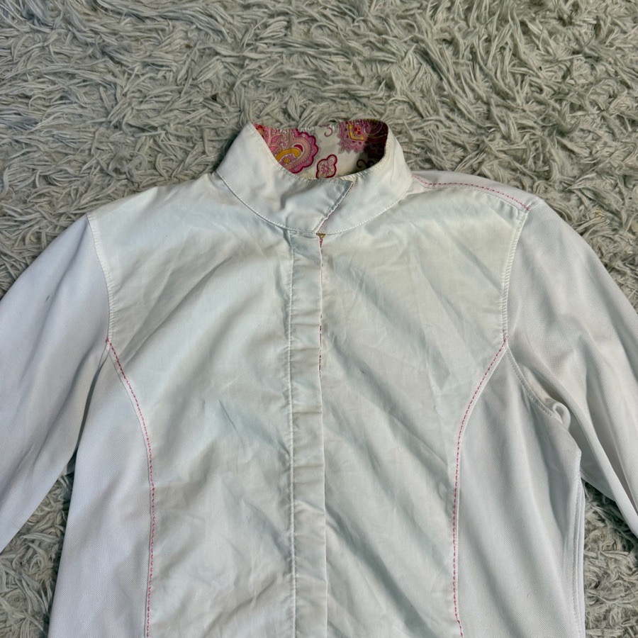 Women’s Size 32 White Ariat Long Sleeve Horseback Riding Show Shirt