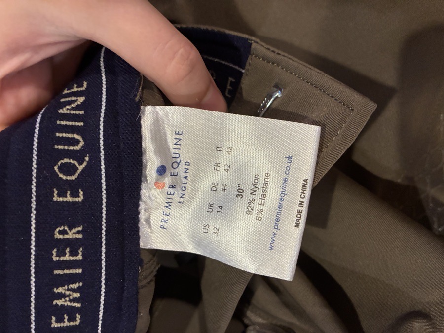Premier Equine Breeches 30” waist