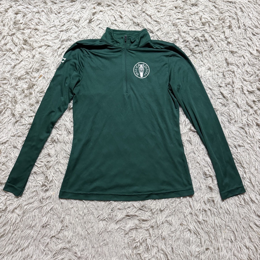 Women’s S Green Herd Of Zebras Long Sleeve Horseback Riding Sunshirt. Good Cond.