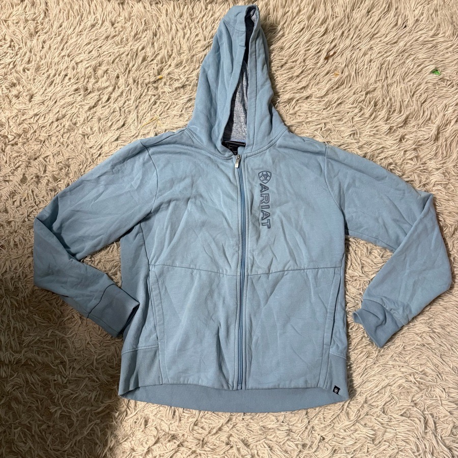 Women’s Large Blue Ariat Horseback Riding Equestrian Zip Up Hooded Jacket