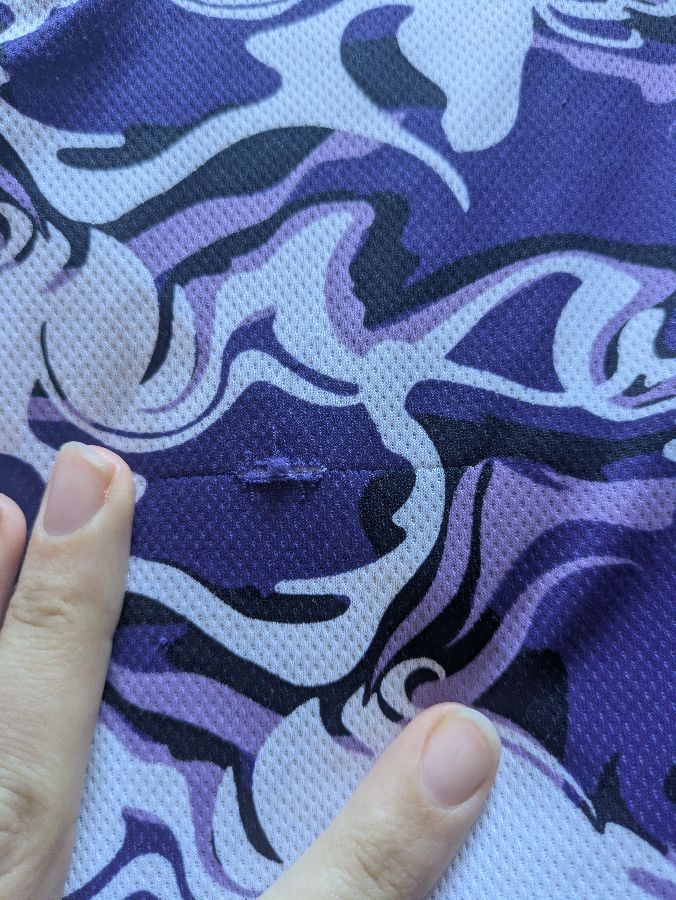 S WOMENS RIDING SHIRT, PURPLE & WHITE 