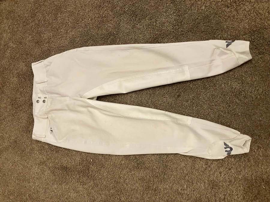 TuffRider size 30 piaffe high rise full seat white breeches