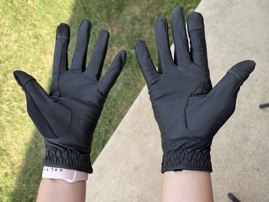 eQUEST women’s riding gloves - pink & black
