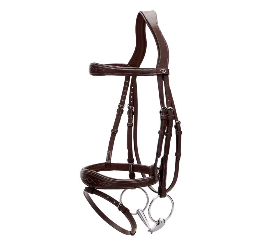DY'ON FLASH NOSEBAND BRIDLE BROWN SILVER FULL