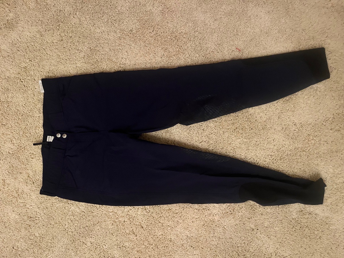 Dover Saddlery navy breeches; size 30