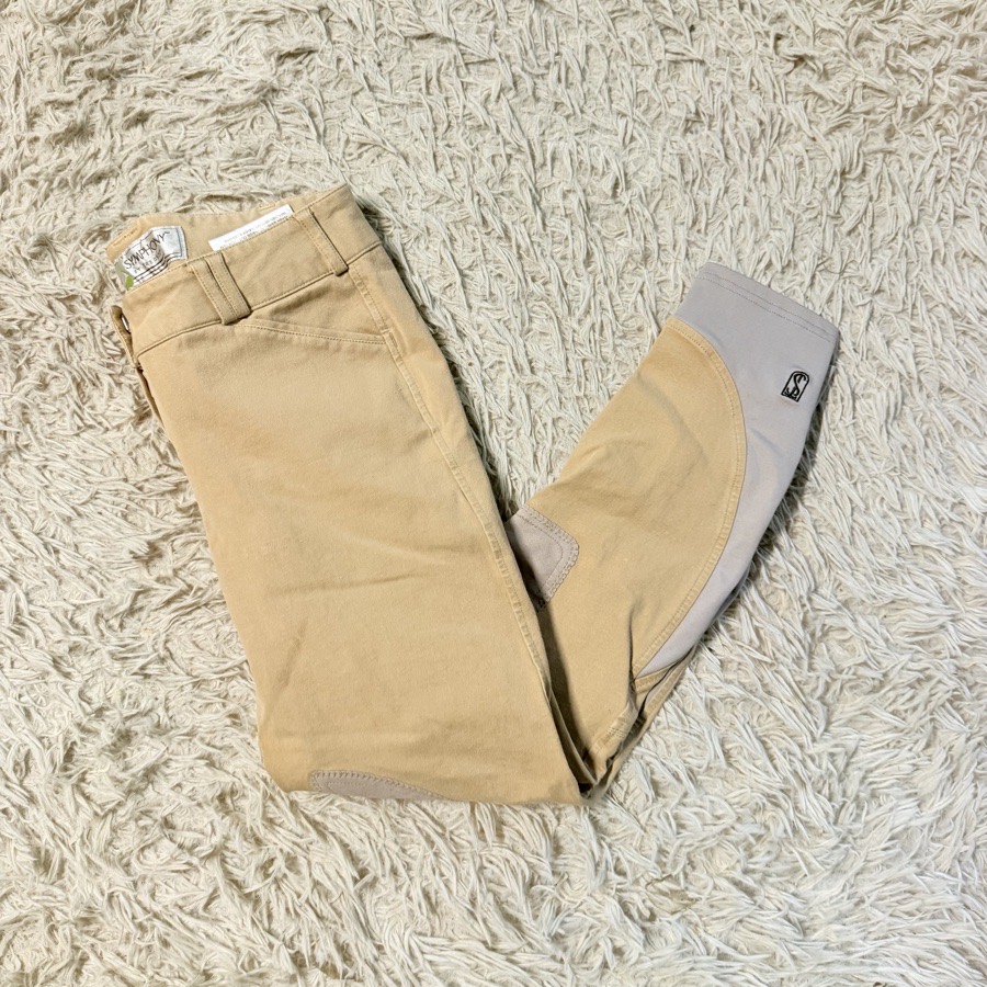Women’s Size 28L Tan Tredstep Knee Patch Horseback Riding Breeches. Good Cond.