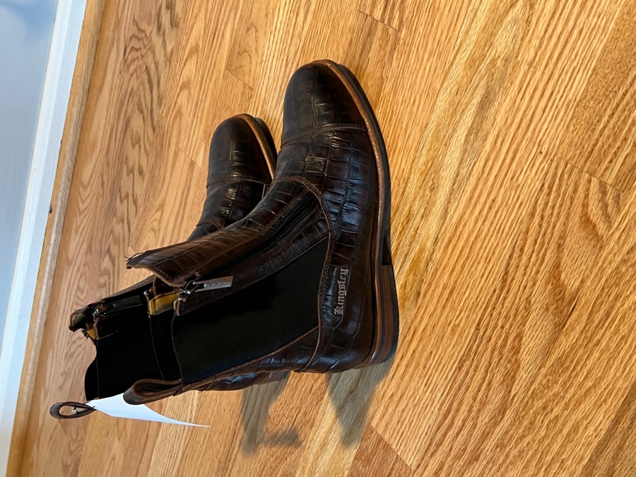 KINGSLEY ZAMBIA CROC SHORT BOOTS