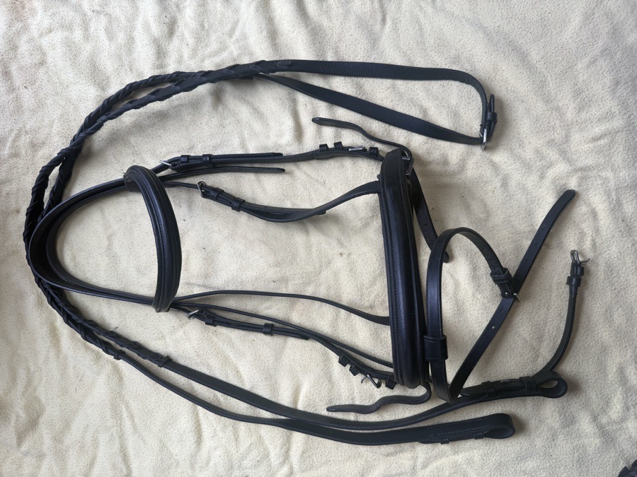 black full sized flash bridle
