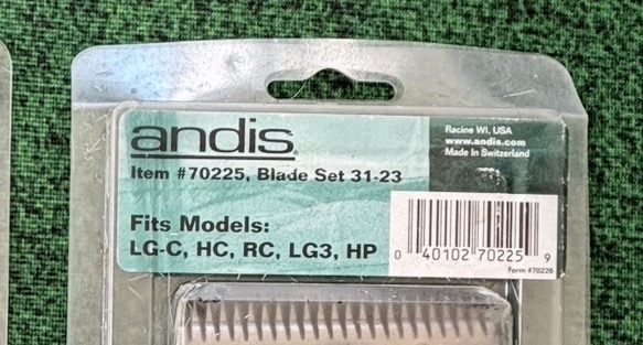 Andis 31-23 Clipper Blade Sets Resharpened