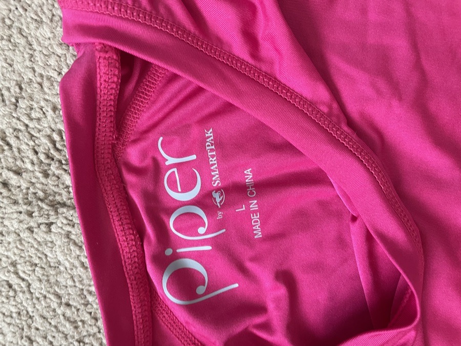 Large Piper SmartCore™ Short Sleeve Crew Neck Sun Shirt, pink.