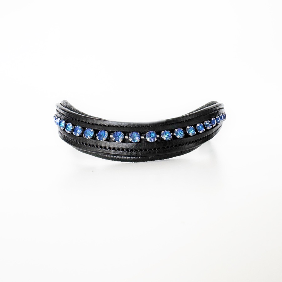 Blue Crystal Leather Browband