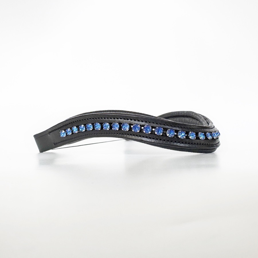 Blue Crystal Leather Browband