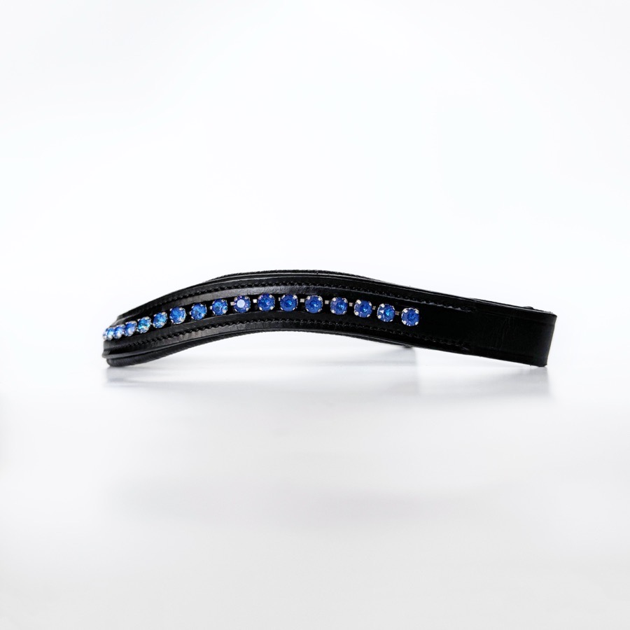 Blue Crystal Leather Browband