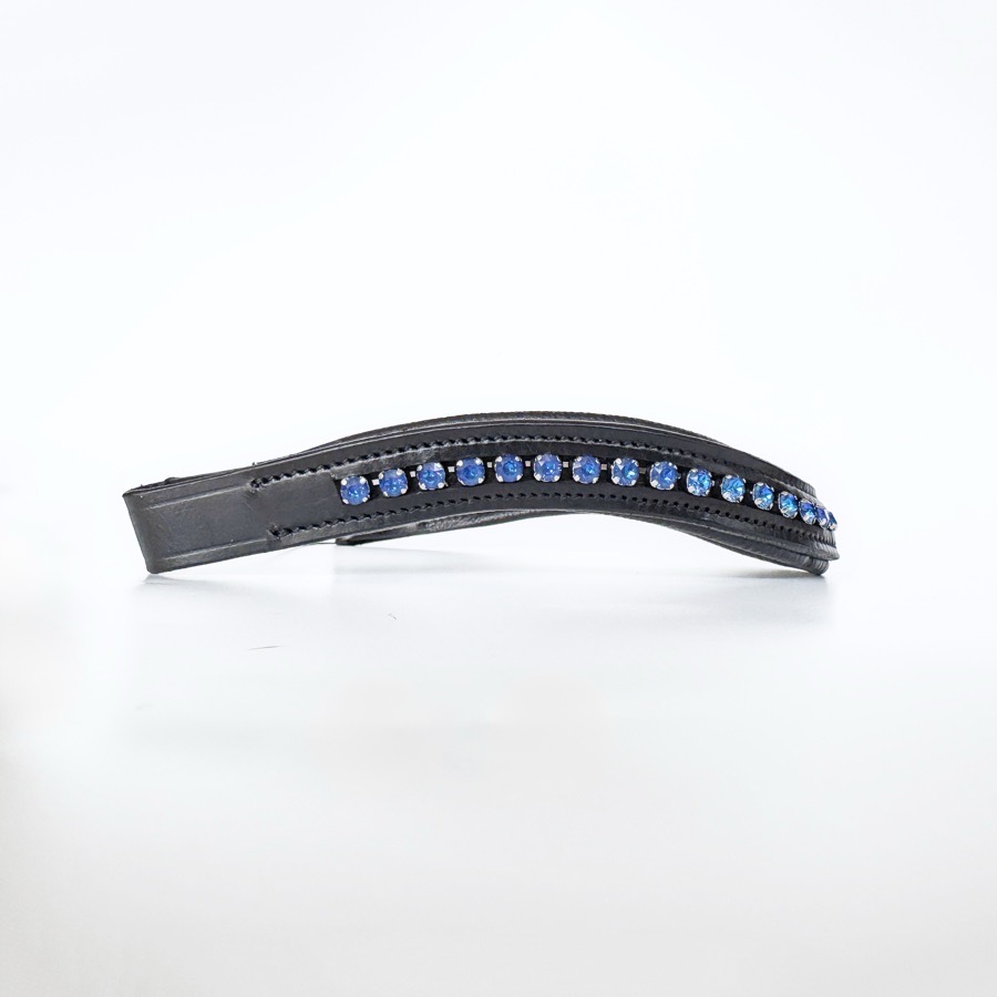 Blue Crystal Leather Browband