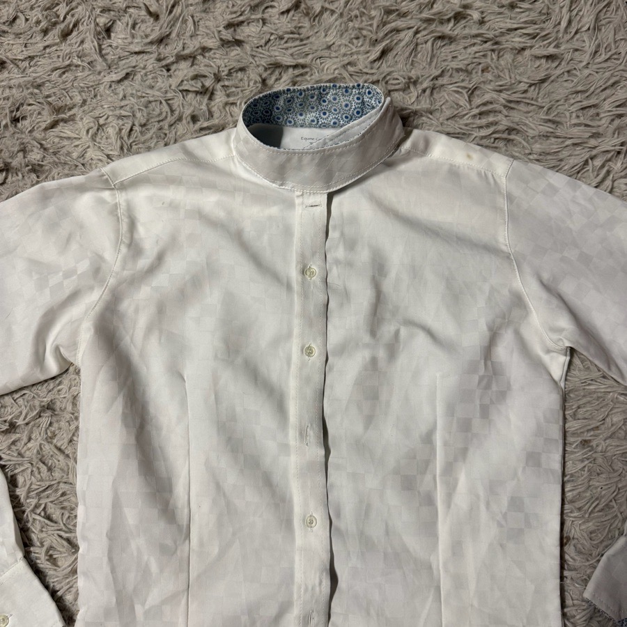 Women’s Small White Equine Couture Long Sleeve Horseback Riding Show Shirt
