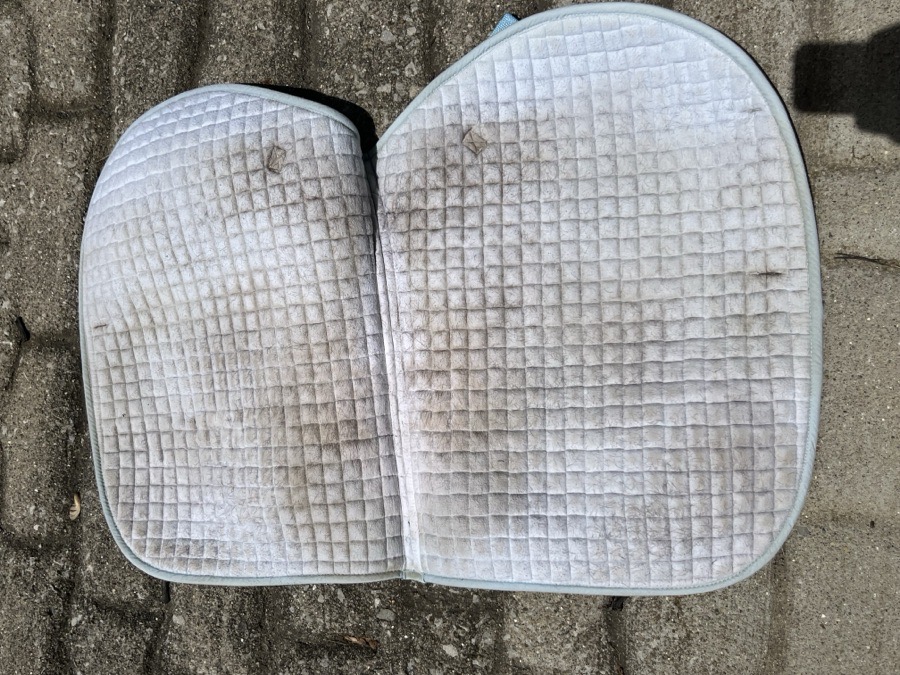 PRI light blue saddle pad with black rope trim