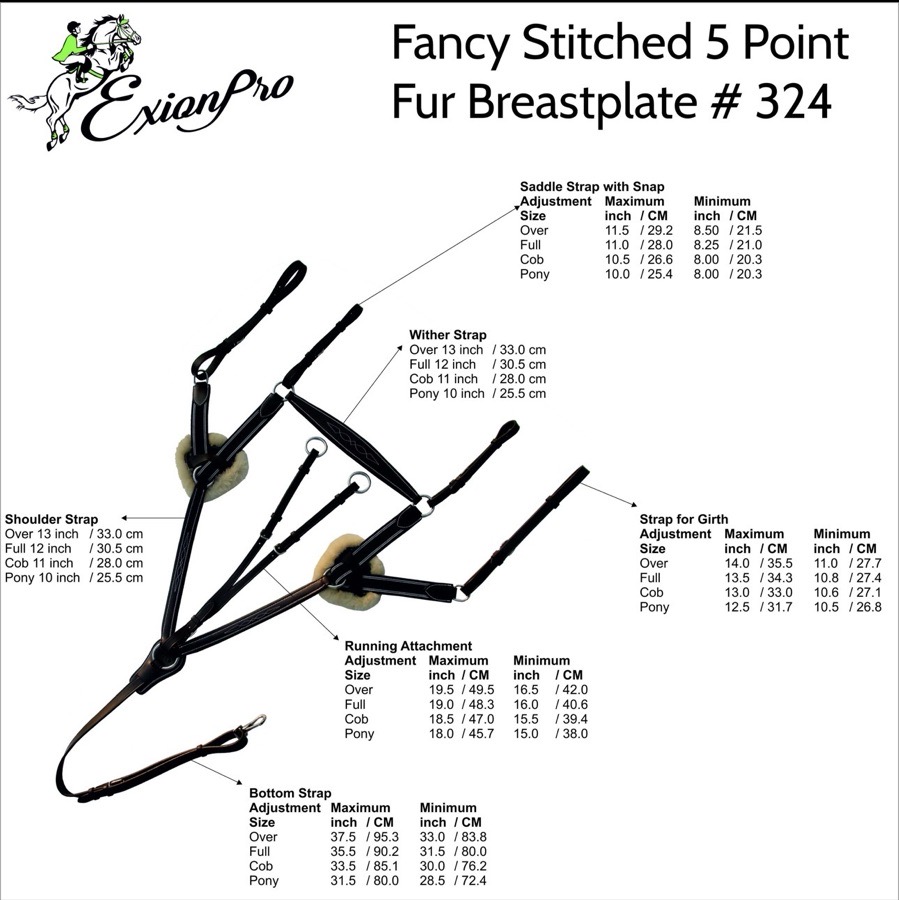 ExionPro 5 Point Breastplate - Green Elastic with White Lines