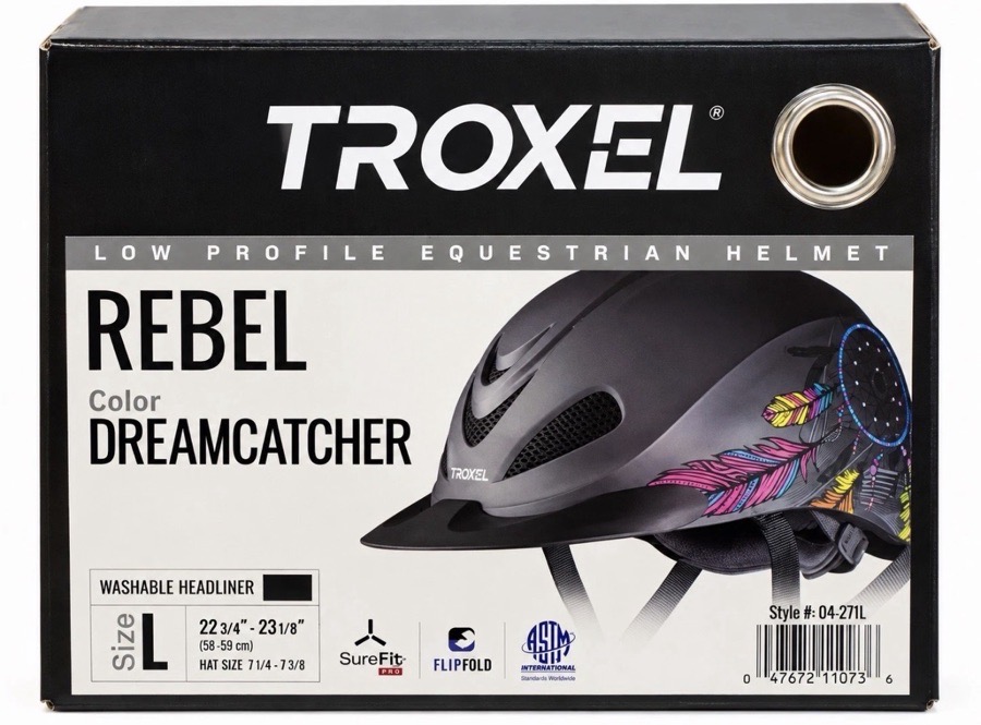 Troxel Rebel Dreamcatcher Riding Helmet Large 7 1/4-7 3/8 Equestrian