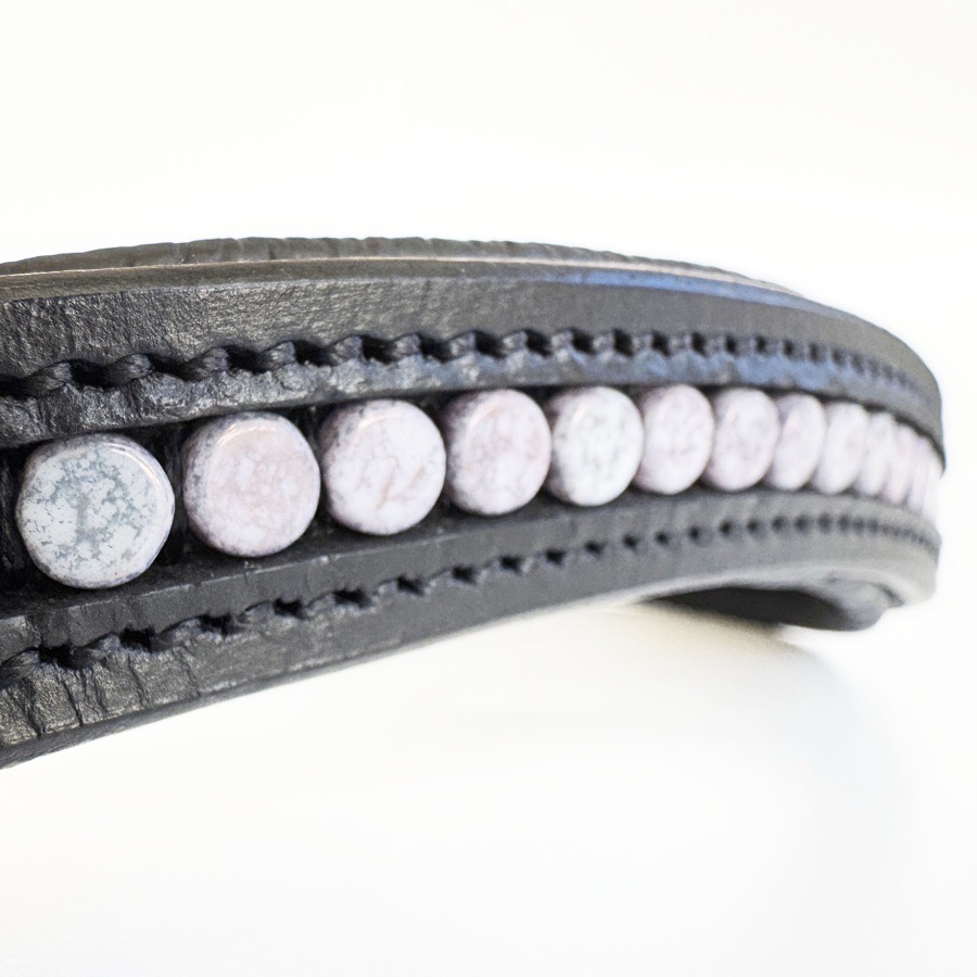 Purple Beaded Browband - XL/17”