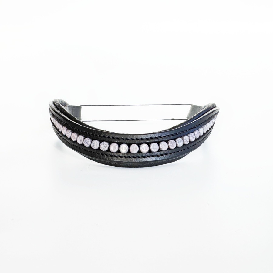 Purple Beaded Browband - XL/17”