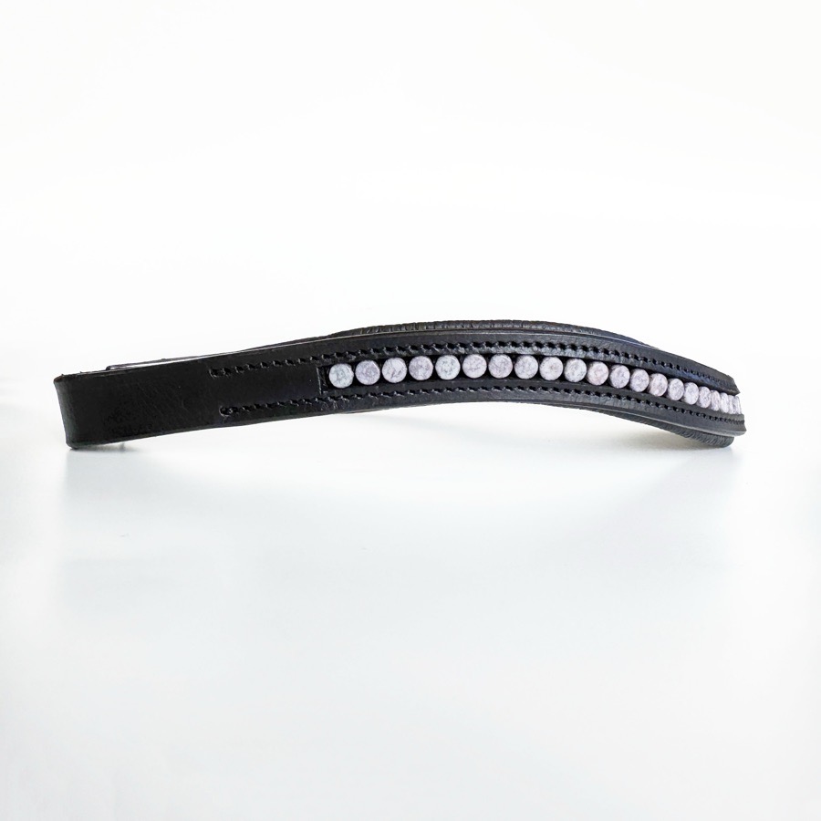 Purple Beaded Browband - XL/17”
