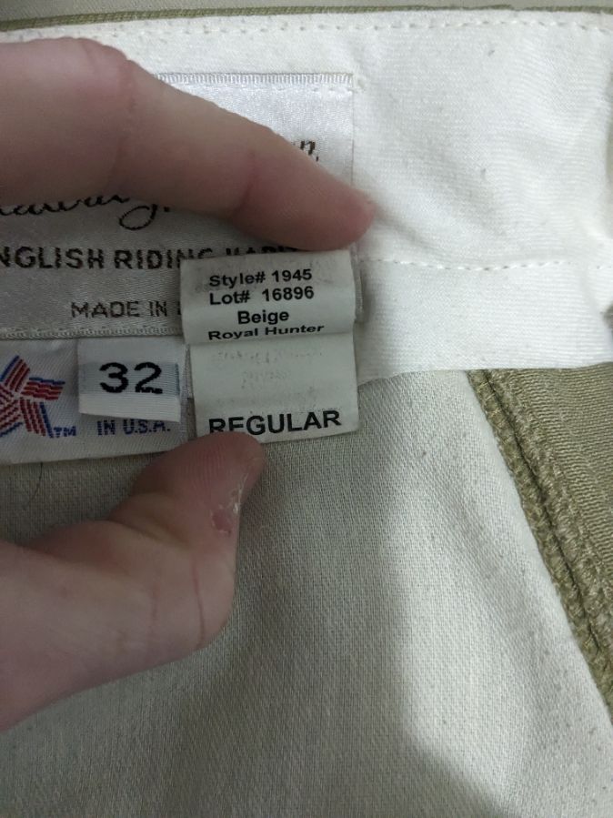 Worn once! Tailored Sportsman side-zip show breeches, sz 32