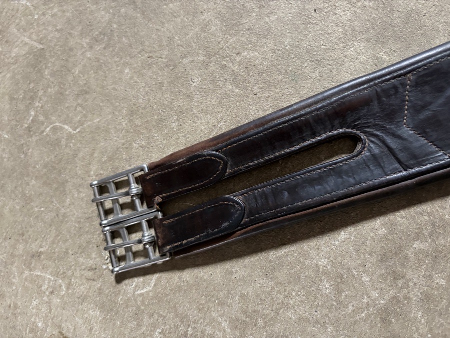 Dover hunter/jumper leather girth, brown, 48”