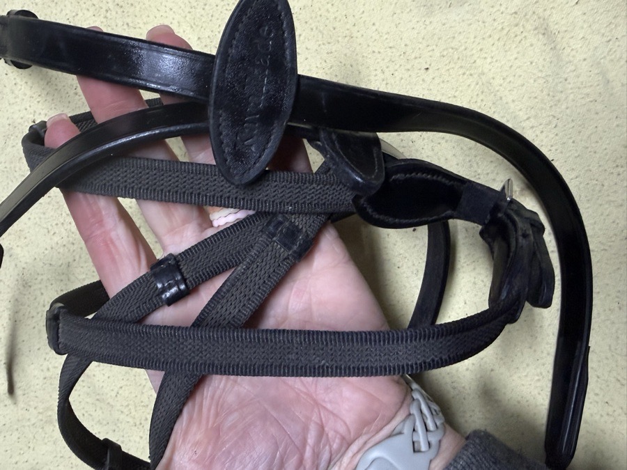 54” black Kavalkade rubberized webbed reins