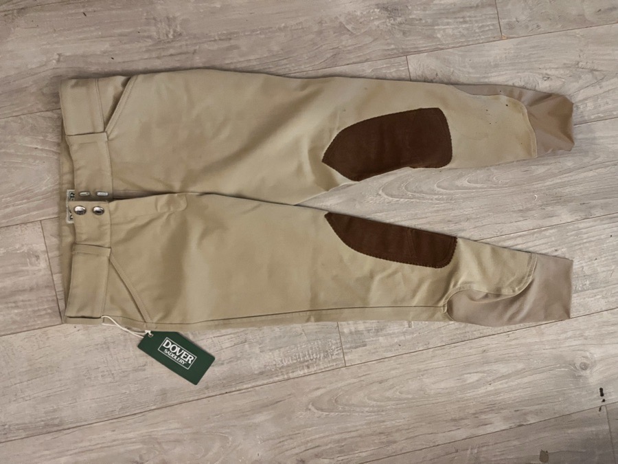 DOVER SADDLERY Knee Patch Kids Breeches - Beige size 12