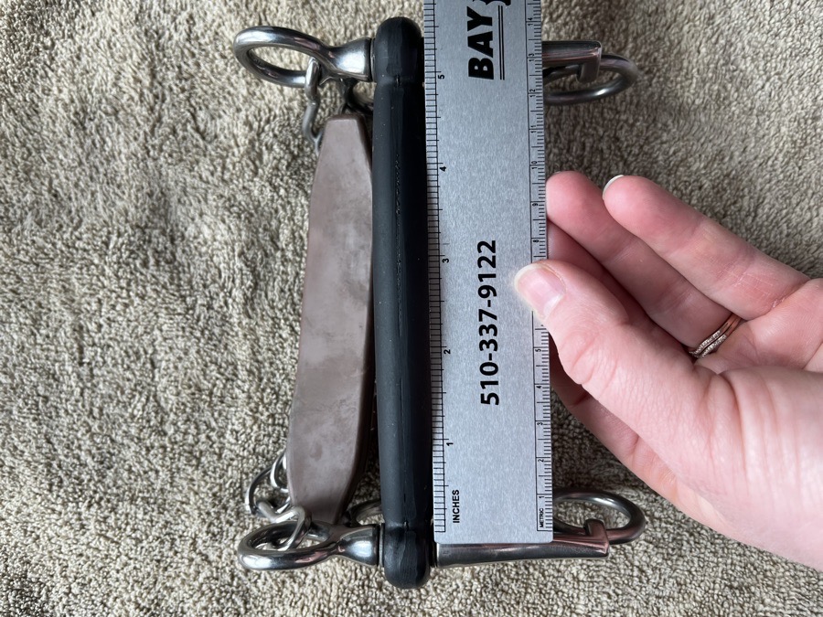 Rubber Covered Pelham with Chin Guard and Lip Strap