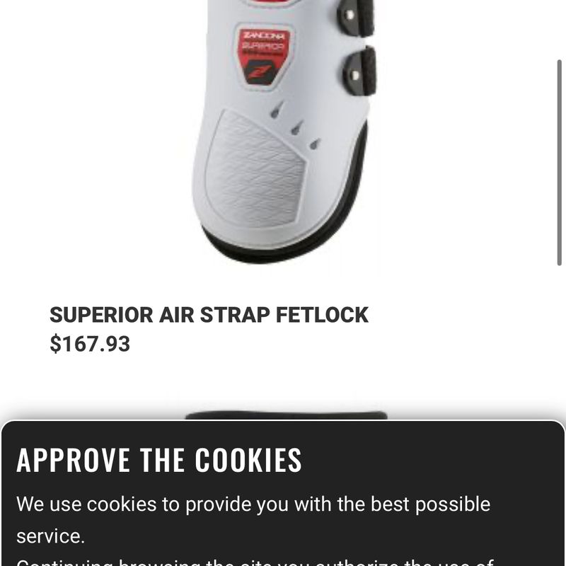 White Zadona Gel Tech hind jumping boots size small 