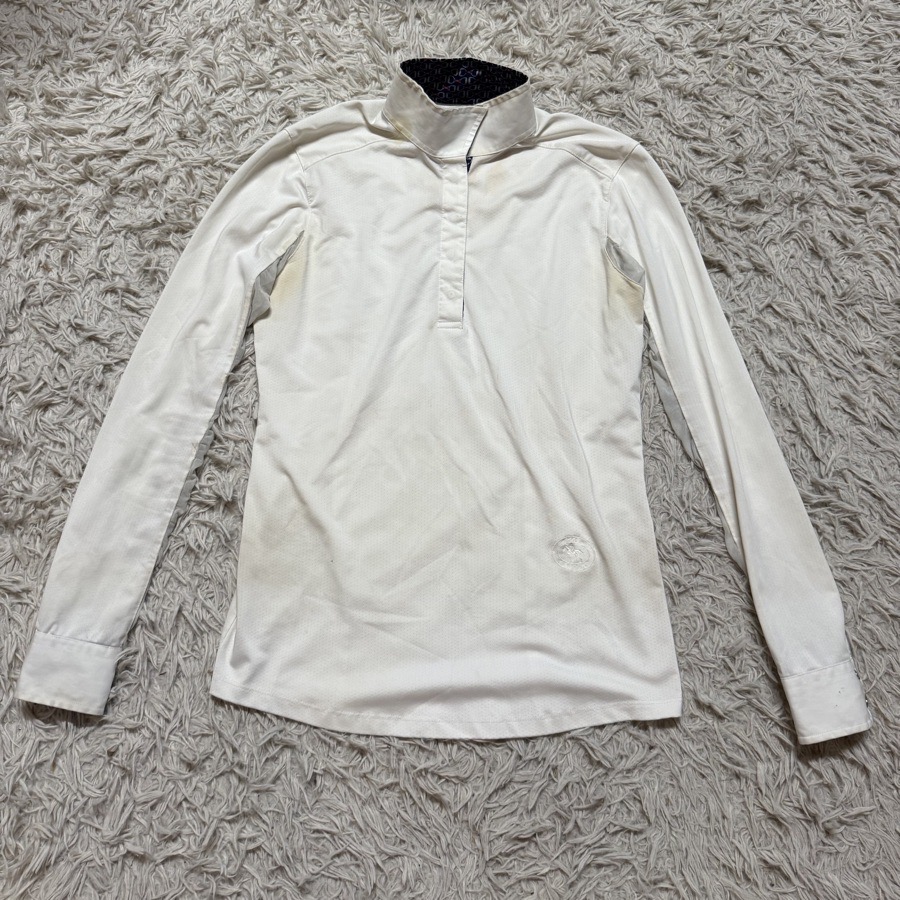 Women’s Small White Essex Classics Long Sleeve Horseback Riding Show Shirt