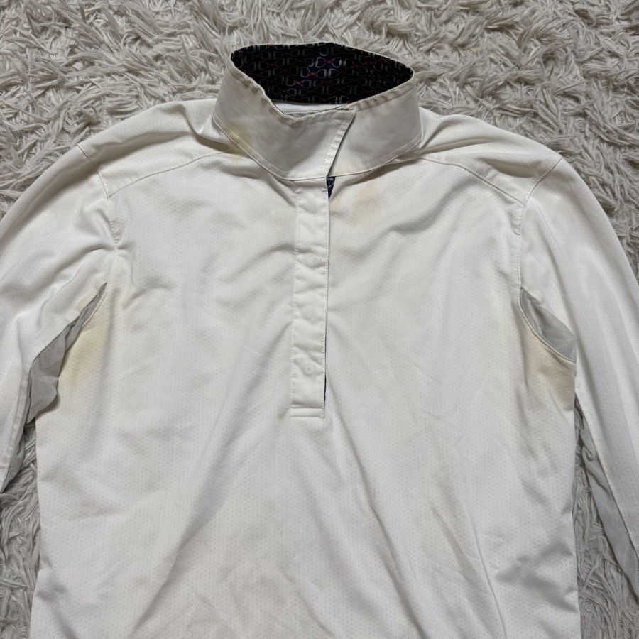 Women’s Small White Essex Classics Long Sleeve Horseback Riding Show Shirt