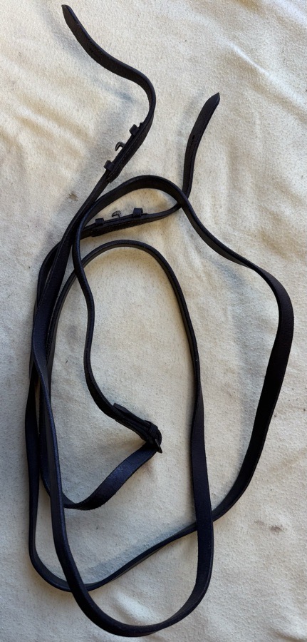 55” dark brown curb reins.
