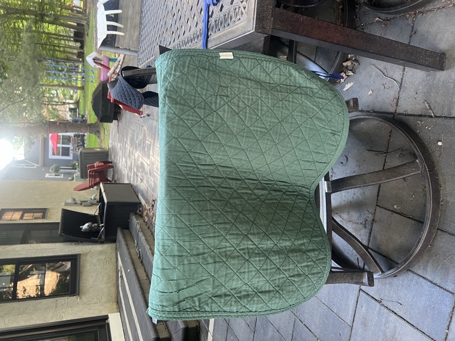 Green english saddle pad