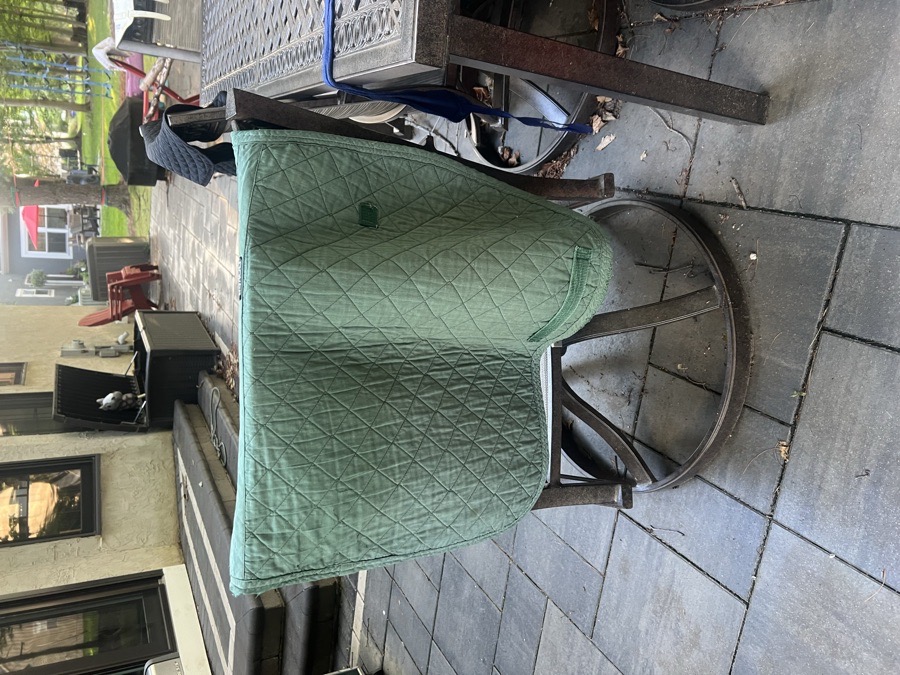 Green english saddle pad