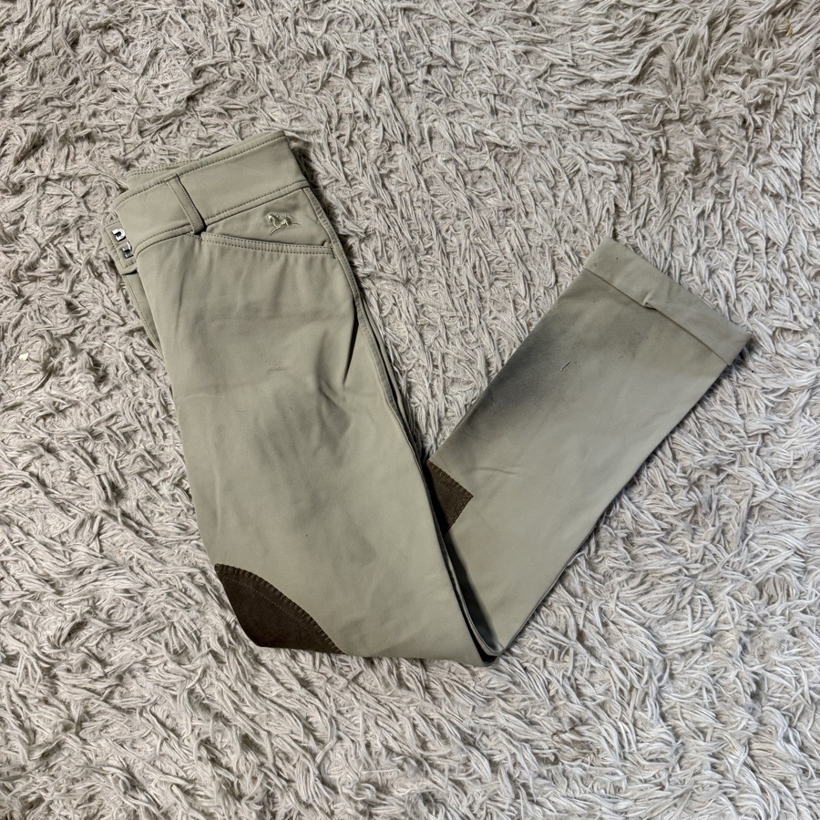 Girl’s Size 14 Tan RJ Classics Knee Patch Horseback Riding Jodphur Breeches
