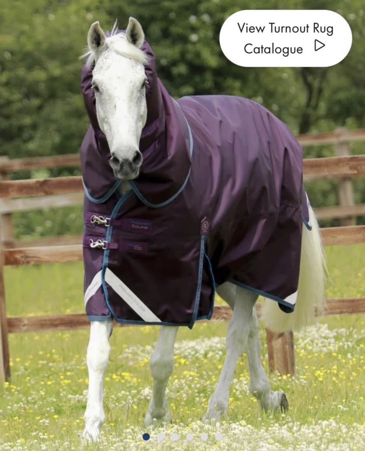 NWT Premier Equine Titan 200g Turnout blanket Snug-Fit Neck Cover Purple - 87